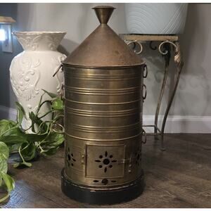 Antique Brass Lamp Base Pot Belly Stove-Like Appearance Gorgeous RARE Find